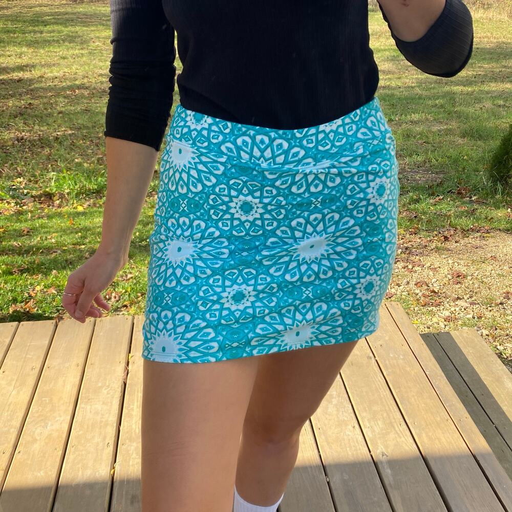 Tranquility blue and white athletic skort